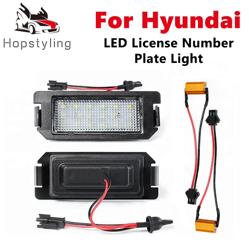 

2Pcs Error Free LED Number License Plate Light For Hyundai Genesis Coupe Terracan Veloster I10 I20 XG30 Tiburon Picanto Ioniq