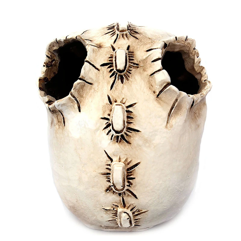 

Simulation Skull Statue Pen Holder Decorative Painful Skulls Decor Resin Scary Planter For Garden Desktop @ls