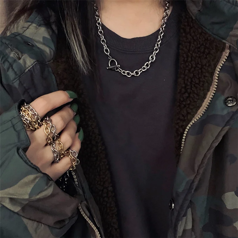 

Ожерелье из титановой стали в стиле панк чокер с массивной цепью, новое ожерелье-цепочка из нержавеющей стали, подарки для друзей