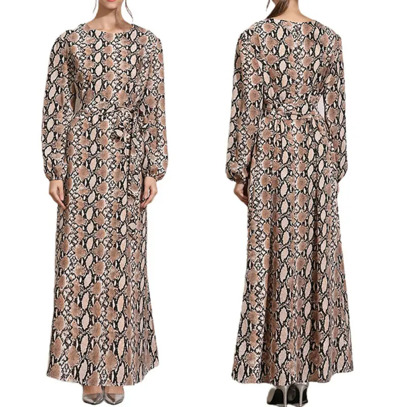 

Ретро-платья Дубай, скромная одежда, Женское Платье макси с цветочным принтом и длинным рукавом, модное свободное мусульманское платье на б...