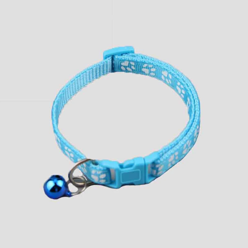 

Cute Pet Collars Puppy Adjustable Polyester Buckle Cartoon Necklace Lovely With Bells Footprint Cat Dog Necklace Collar Supply