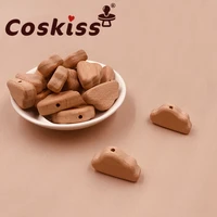coskiss animal beads 10pcs food grade wood bead beech wooden clouds diy teething nursing mom necklace jewelry making teethers