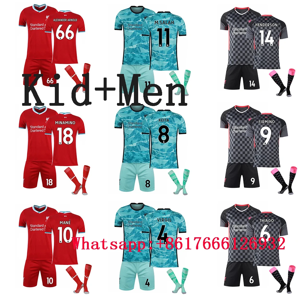 

2021 Kids Adults Soccer Jerseys Sets Top LiverpoolES Shir Kits Men Child Running Jackets Sports Training Tracksuit Uniforms Suit