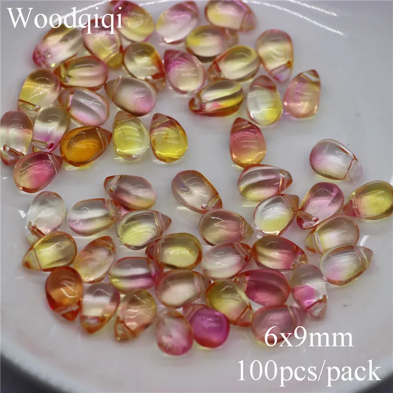 Лампворк в виде капель воды разные градиентные цветные стеклянные бусины для