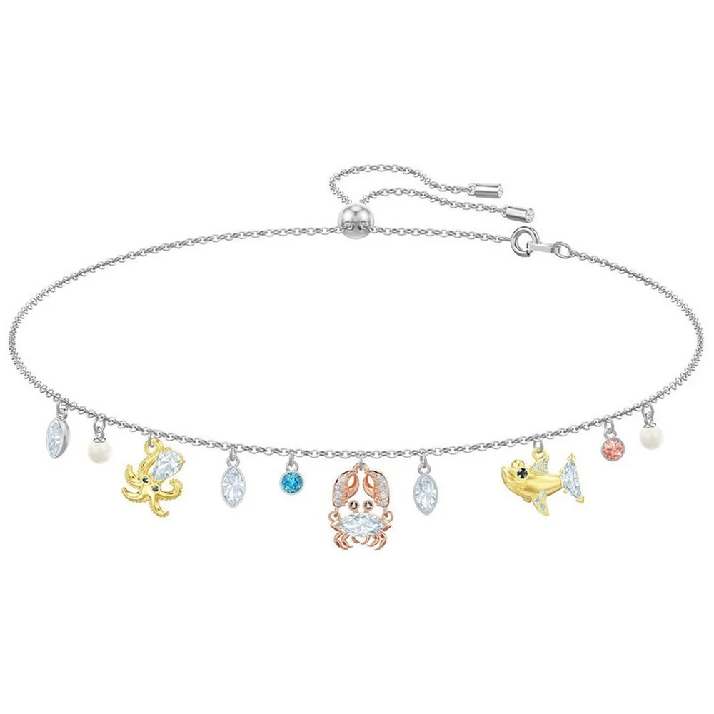 

SWA1: 1 Original Fashion Jewelry Charm Simple Seahorse Crab Geometry Horseshoe Demon Eye Shell Snowflake Love female Necklace