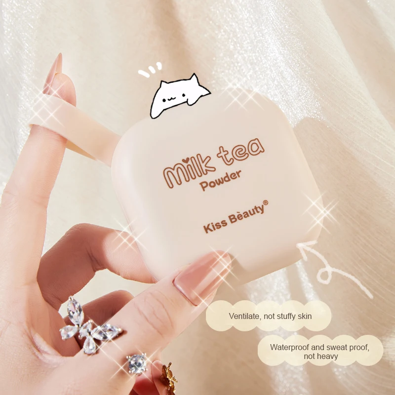 

Рассыпчатая пудра для жирной кожи, Осветляющий консилер, дышащий водонепроницаемый пот, не Опрокидывающий, натуральная гладкая пудра TSLM1