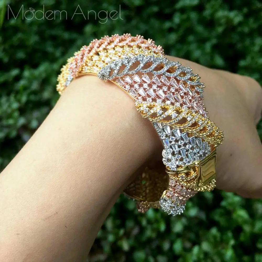ModemAngel AAA кубический цирконий любовь модная свадебная бижутерия браслет кольцо