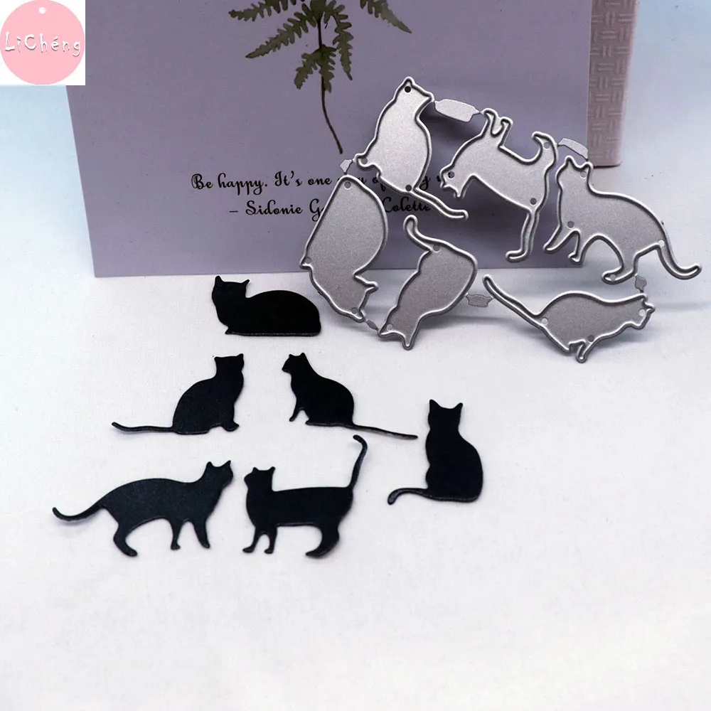 Милые кошки металлические резные штампы Скрапбукинг фото открытки в альбом