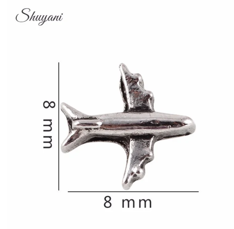 20 шт./лот винтажный самолёт плавающий медальон шармы для гостиной ювелирные