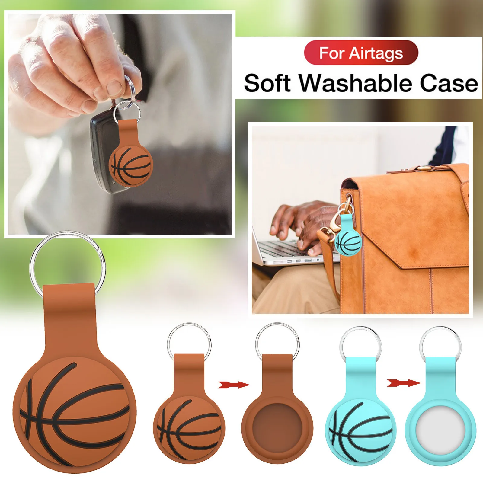 

Soft and durable liquid silicone protective cover used for anti-lost device protective cover keychain suitable for Airtags
