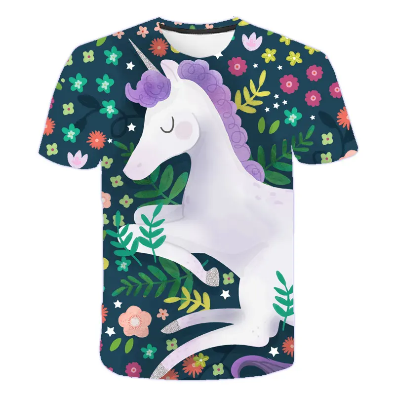 

Summer Unicorn Kids 3D Printing Short Sleeve Clothes For Children T-Shirt Unicorn With Anime Boy Girl Tops Chucky Horse