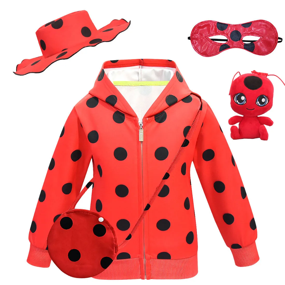 Одежда для девочек футболки с рисунком красного жука Моана длинными рукавами