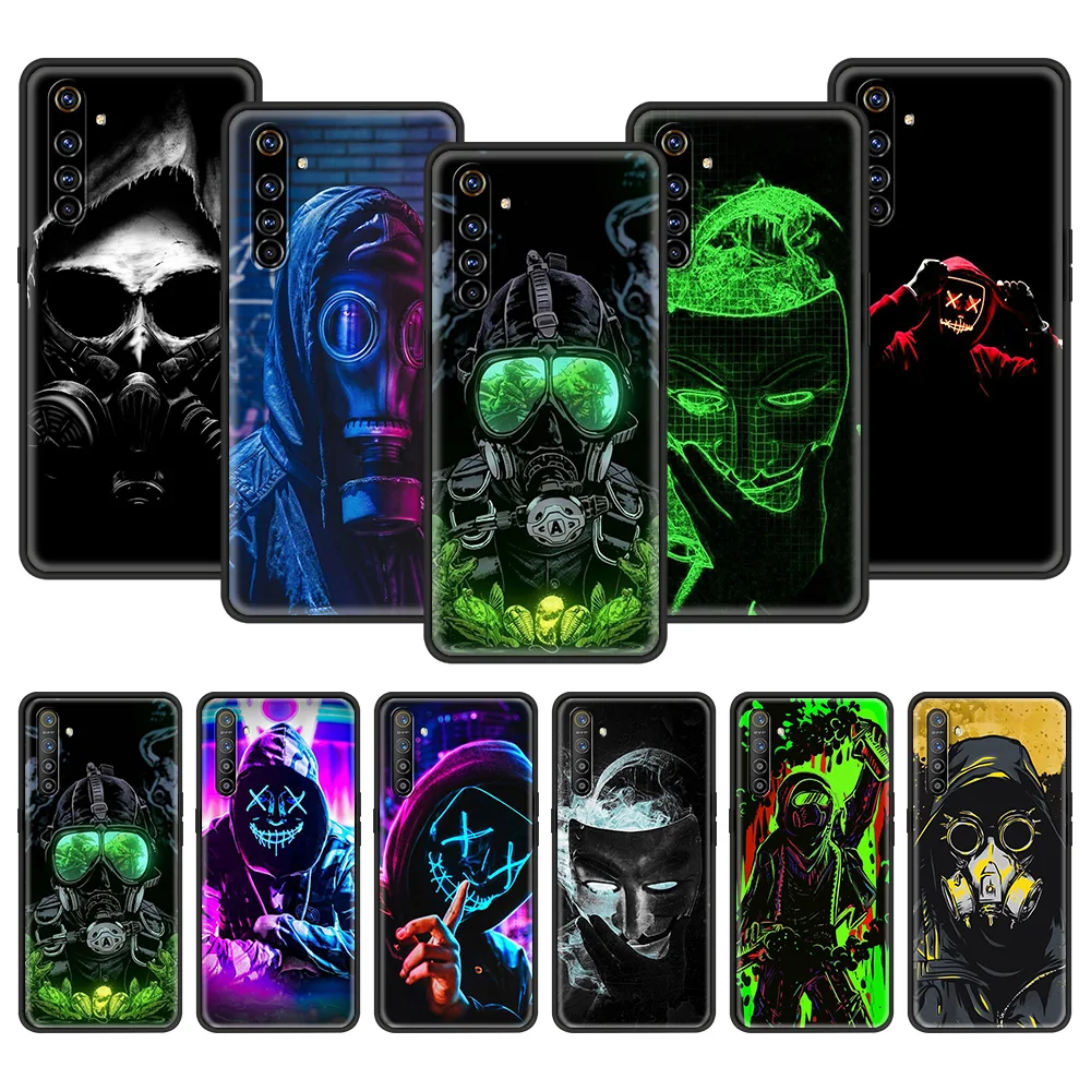 

DJ Man Antigas Mask Phone Case for Realme C3 C11 6 7 8 C21 Cover Bag for Oppo A52 A53 A15 Reno 6 Z 7 Pro A9 2020 Soft Shell TPU