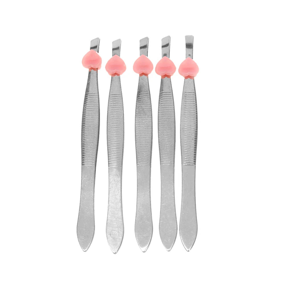 

5 Pcs Stainless Steel Tips Eyebrow Hair Remover Clip Tweezers Nipper Tools