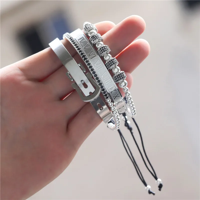 4 шт./компл. Роскошные ювелирные изделия ручной работы горячие мужские браслеты