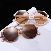 fashion round frame sunglasses all match trend sunglasses luxury designer personalized trend candy color big frame sunglasses