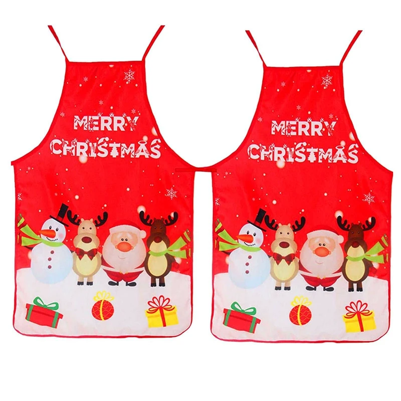 

Christmas Apron Santa/Elk/Snowman Style Decorative Apron For Christmas Dinner Baking Making House Cleaning Kitchen