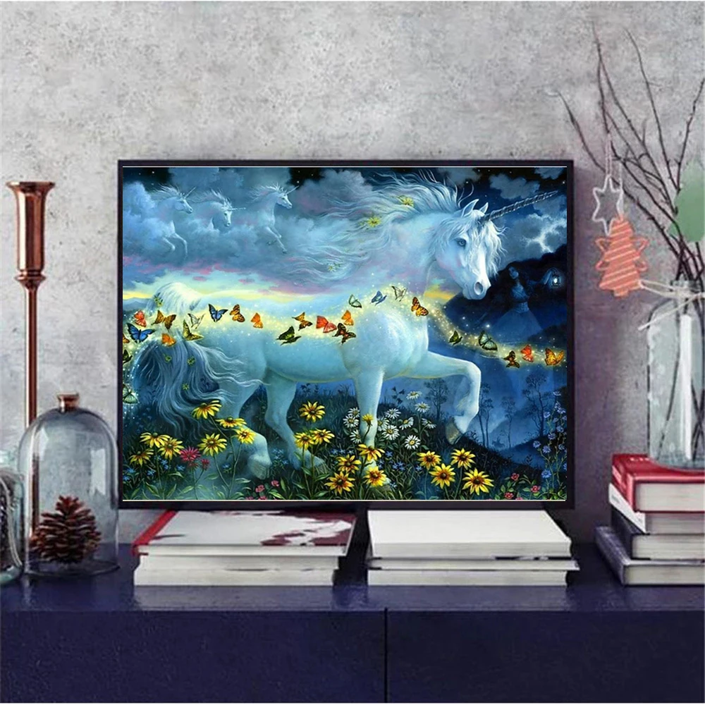 Full Square/Round Drill 5D DIY Diamond&quotButterfly And horse&quot Embroidery Cross Stitch Mosaic Home Decor Hcr | Дом и сад