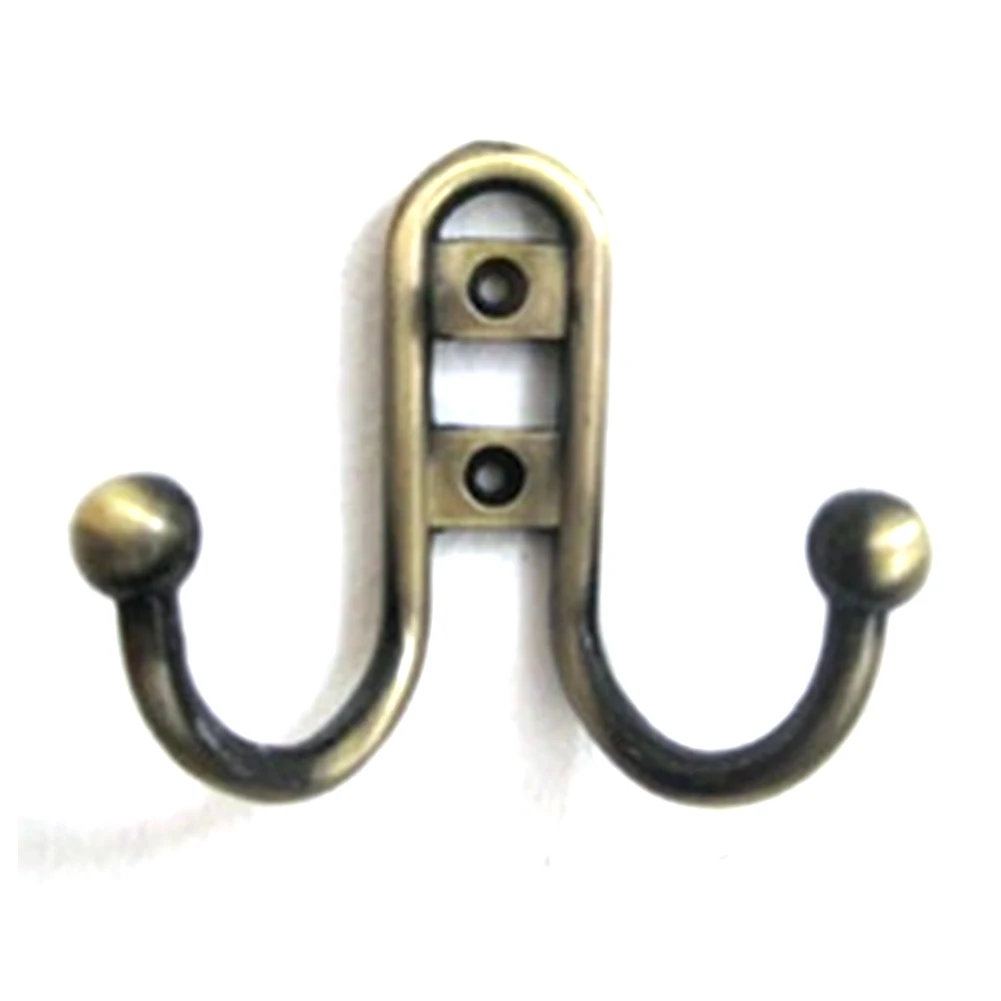 Античная бронза пальто шляпа стены металла двойные крючки вешалки халат висит