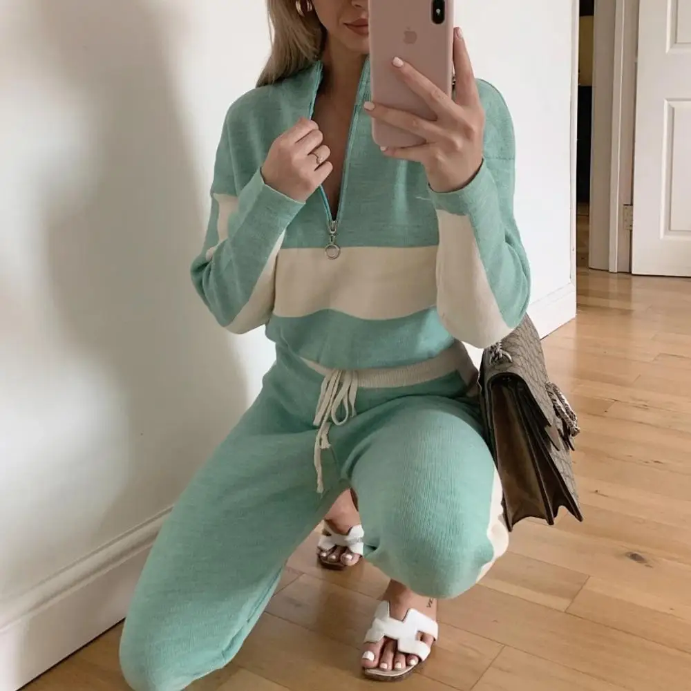 

womens tracksuits hooded sweatshirts 2021 autumn stand collar jackets Unisex Couple two piece set trousers Suit Long-sleeved