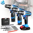 Беспроводная электрическая отвертка, Мини дрель с литий-ионным аккумулятором DC, 12 В16 В21 в