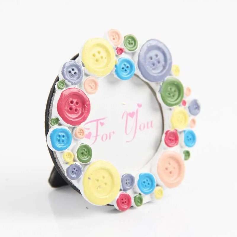 1 шт. Европейский Мини небольшая фоторамка Цвет круглую кнопку смолы сиденье