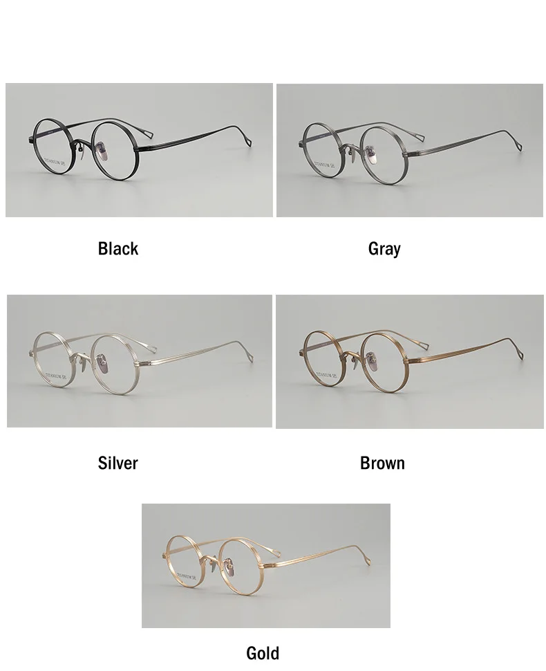 Мужские и женские круглые очки IP из чистого титана винтажные японские для