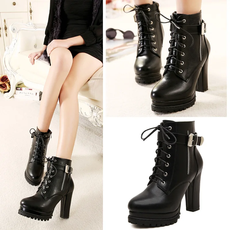 Женские Водонепроницаемые ботинки на толстой подошве из хлопка и бархата с