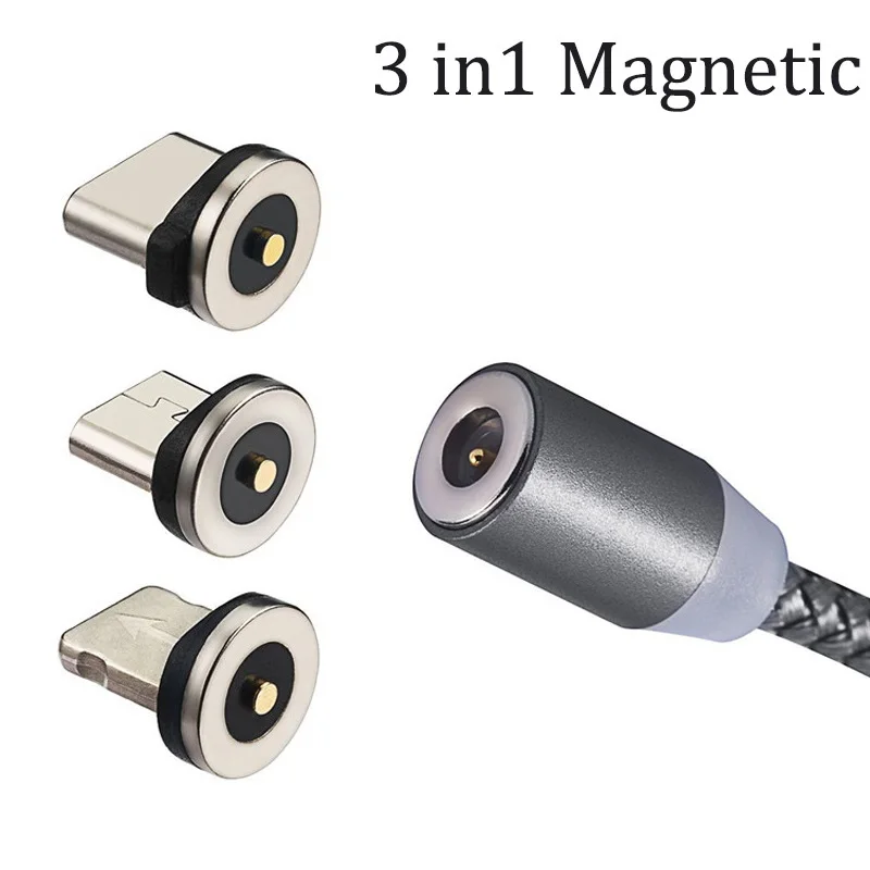 1 м Магнитный кабель Micro USB Type C адаптер зарядное устройство Быстрая зарядка для