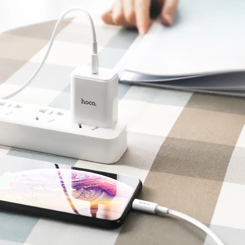 HOCO 18 Вт PD usb type C кабель для iPhone X Xr XS Max type C зарядный кабель для iPhone 7 8 6 Plus iPad кабель для передачи данных