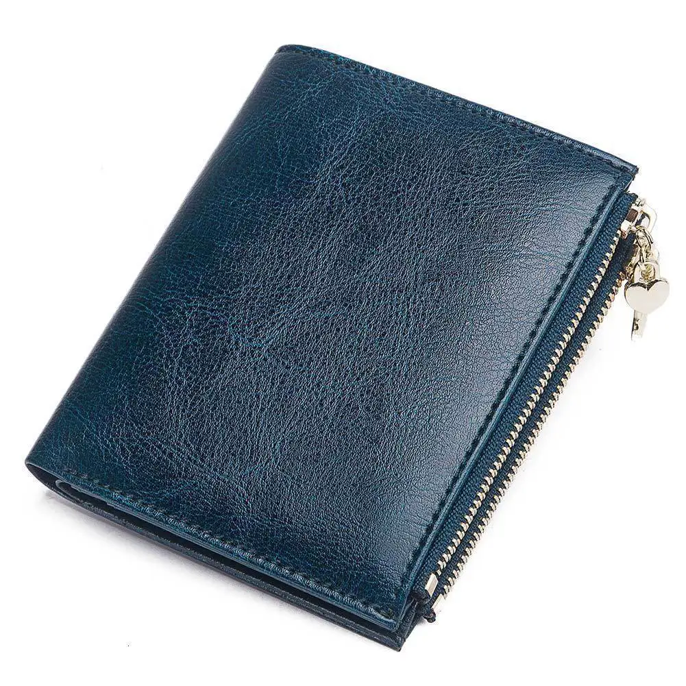 Женский кошелек 2019 кожаный синий тонкий маленький для смены модные женские