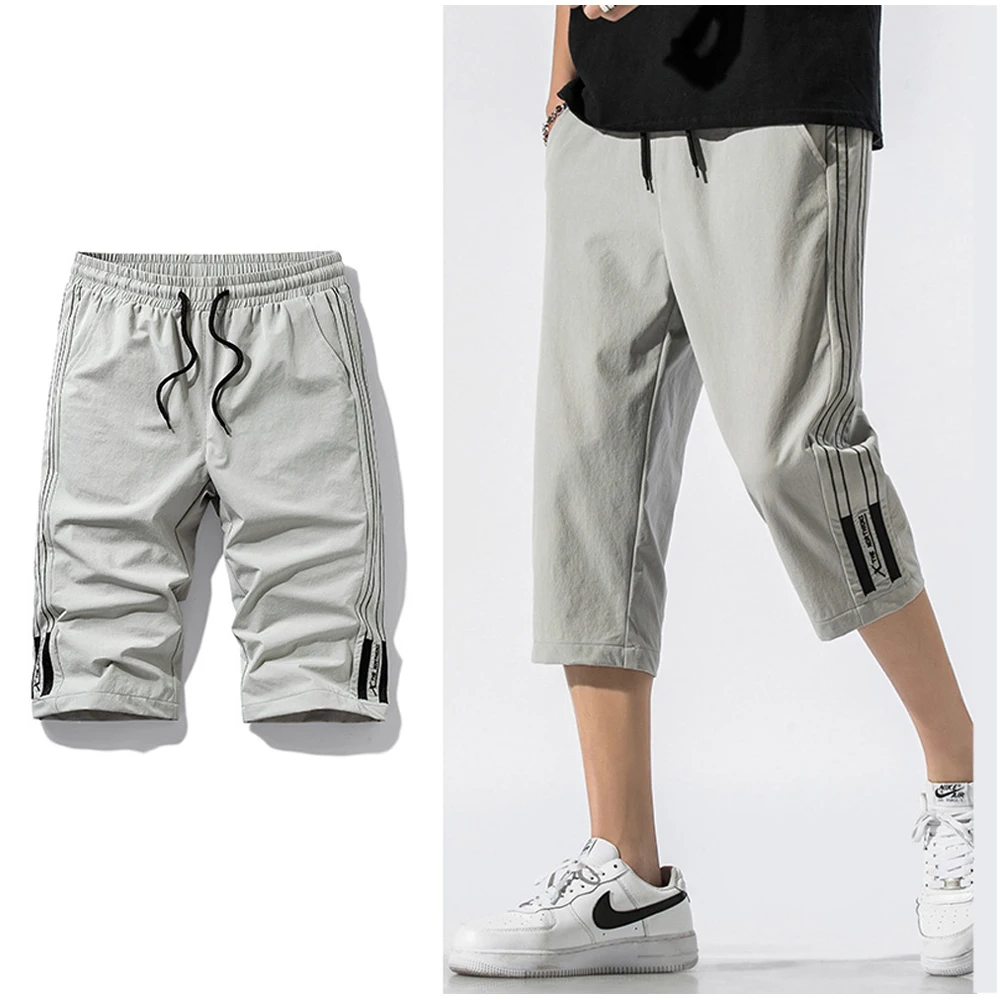 

Повседневные мужские летние шорты, уличные модные пляжные штаны, мужские универсальные свободные шорты, спортивные повседневные шорты для ...