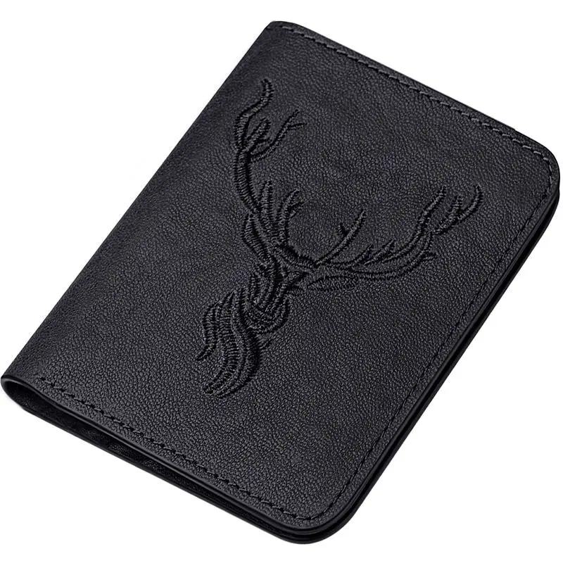 men's wallet short wallet for male real leather new design fashion small thin wallet - Цвет: Black2