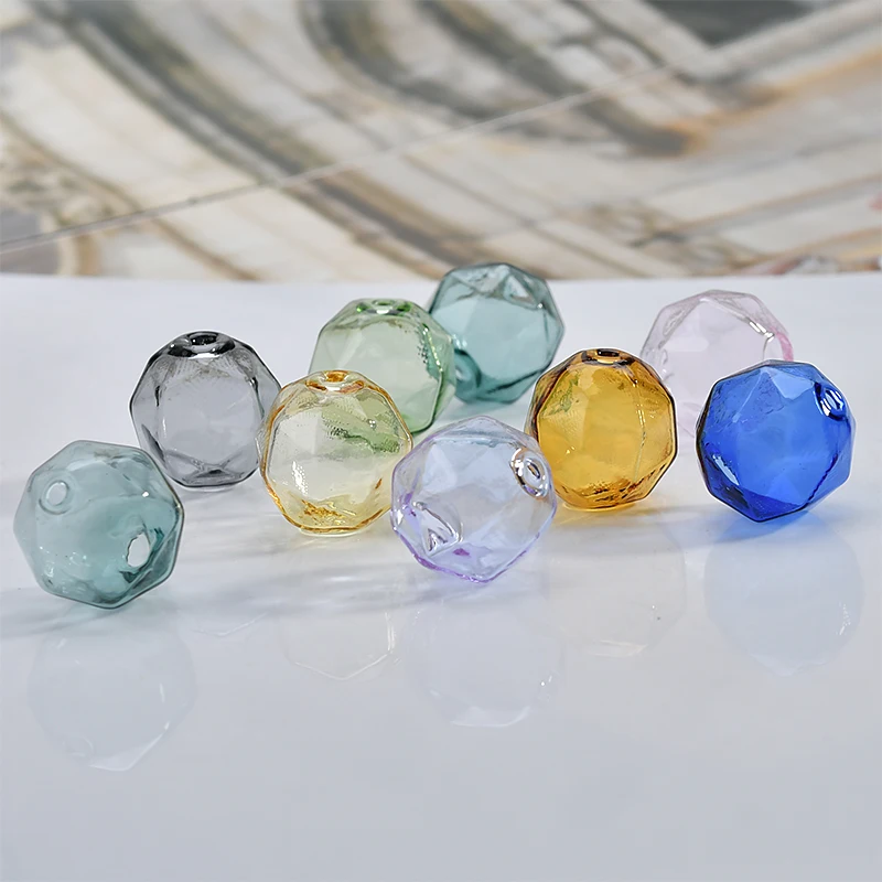 Аксессуары для рукоделия цветные прозрачные стеклянные полые перфорированные