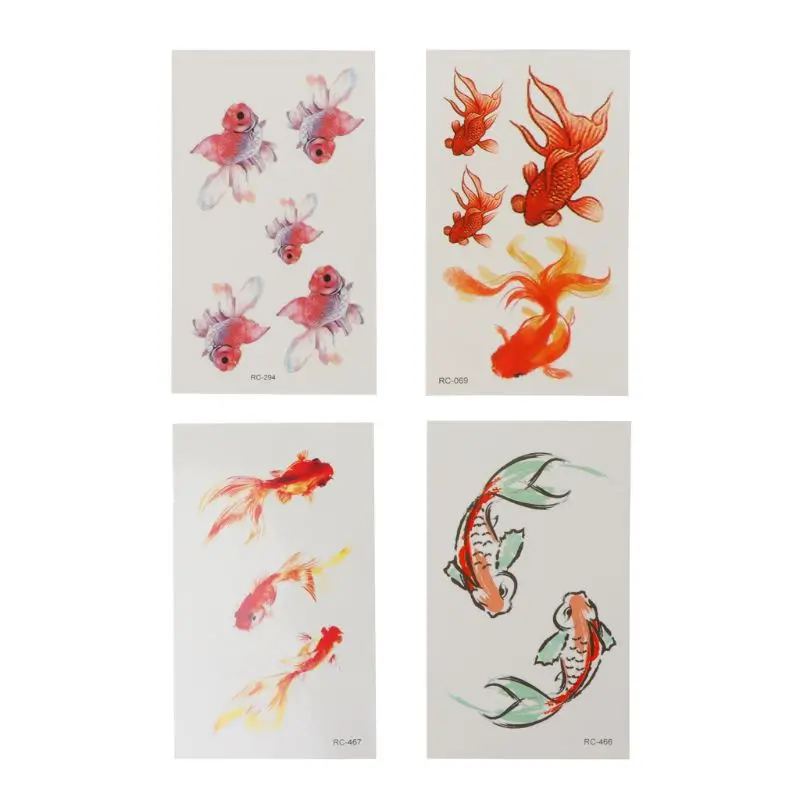 

10 Sheet 3D Vivid Goldfish Tattoos Sticker Koi Pond Painting Resin Jewelry Craft Dropshipping