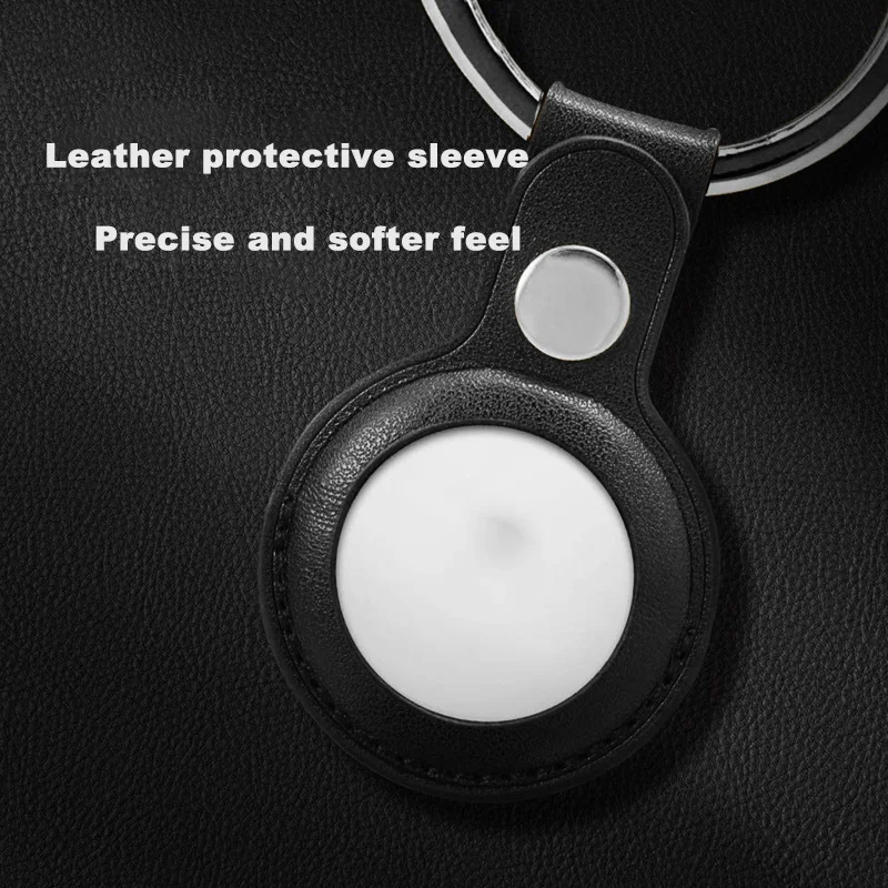 

Leather Protective Case For Airtag Cover Hangable Keychain Locator Tracker Case For Apple Airtags Amazfit Fitbit Gps Watch
