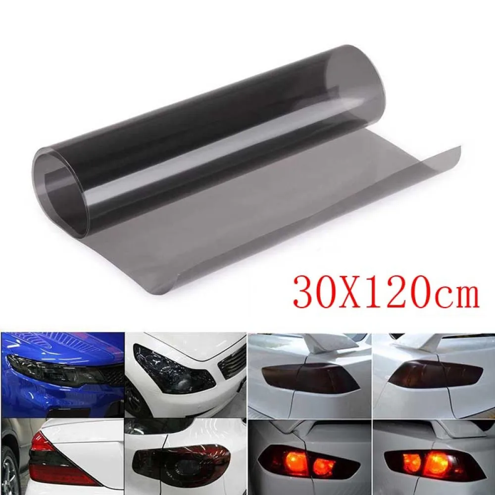 

30 120CM Self Adhesive Headlights Tail Lights Fog Lights Tint Vinyl Film (Light Black)