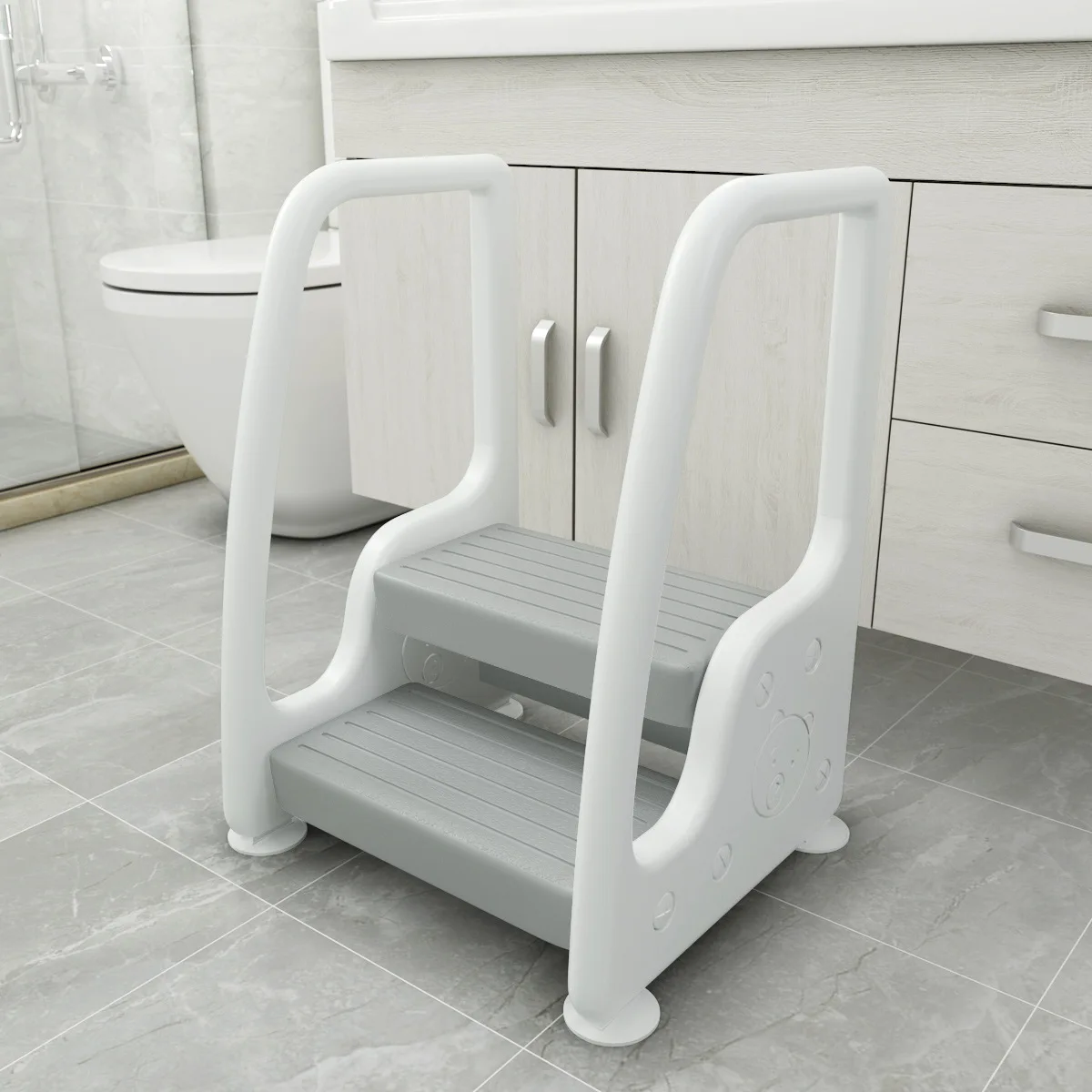 

Baby's hand washing step pad footstool Kids hand washing Step stool with armrest step footstool toilet anti slip footstool