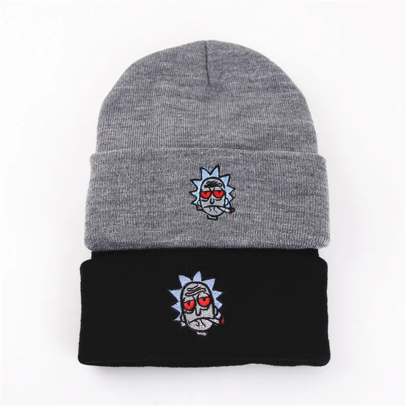 

Winter Unisex Ski Beanies Cap Men Women Thick Warm Knitted hat Skullies Cartoon Embroiered Skullcap Gorros Bonnet Homme