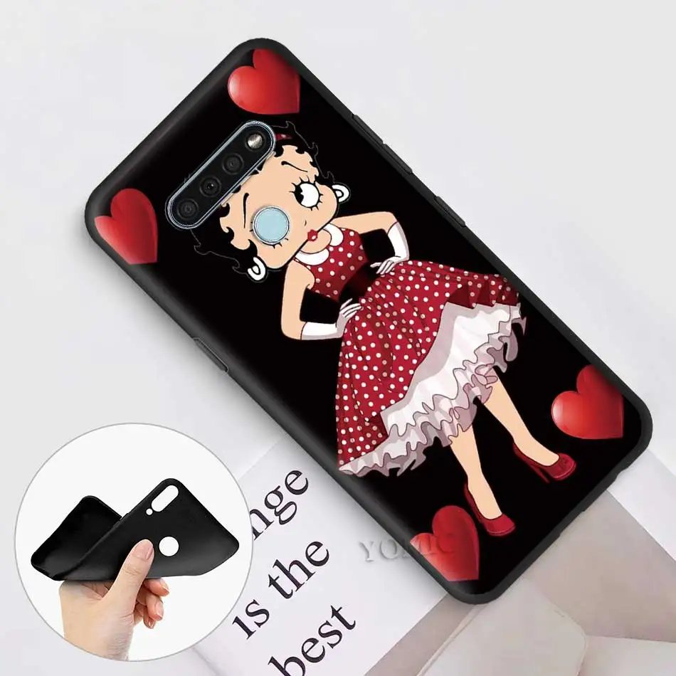 

Betty Boop Case for LG K41s K50 Q60 K61 G6 K50s K40s G7 G8 ThinQ K40 K51s K71 K42 K52 K31 Q51 Q70 Black TPU Cover