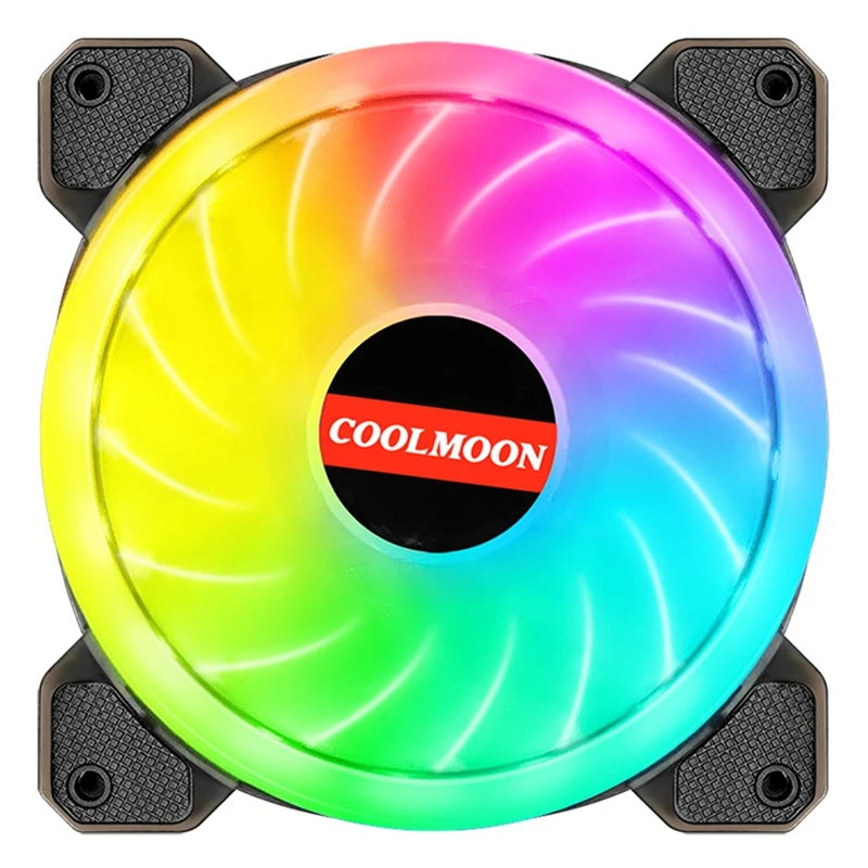 

COOLMOON Starlight RGB Fan 12cm Case Fan Silent Bright Light Desktop Computer Cooling Fan (Music Controller)