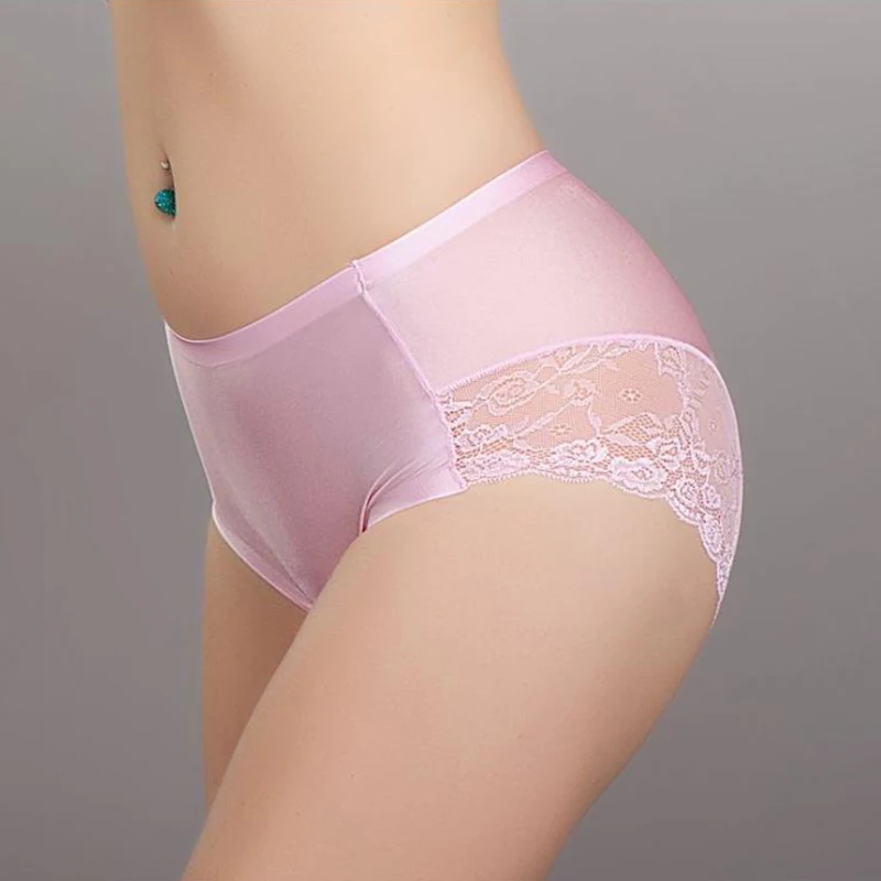 

Ice Silk Smooth Sexy Women Lady Briefs Safety Underwear Hot Cotton Crotch Large Size Many Color Underpants