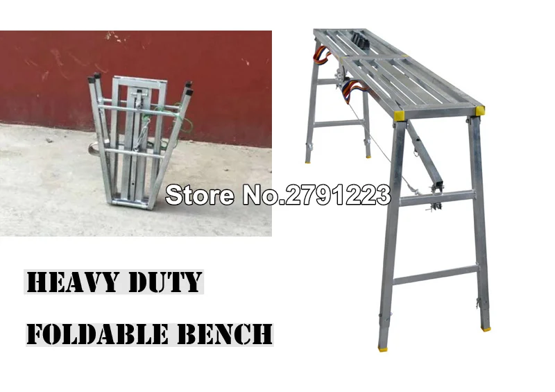 Сверхмощная оцинкованная сталь 150 см Регулируемая Складная Скамья стальная