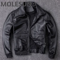 2021 fashion leather jacket for men style real cowhide coat streetwear motorcycle men clothing chaqueta de cuero hombre wpy3699