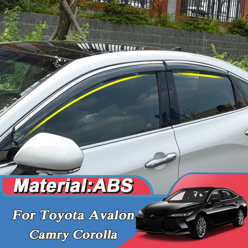 

Car Windows Awnings Shelters 4pcs For Toyota Avalon XX50 Camry Corolla 2006-2023 Window Visor Rain Sun Smoke Guard Accessories
