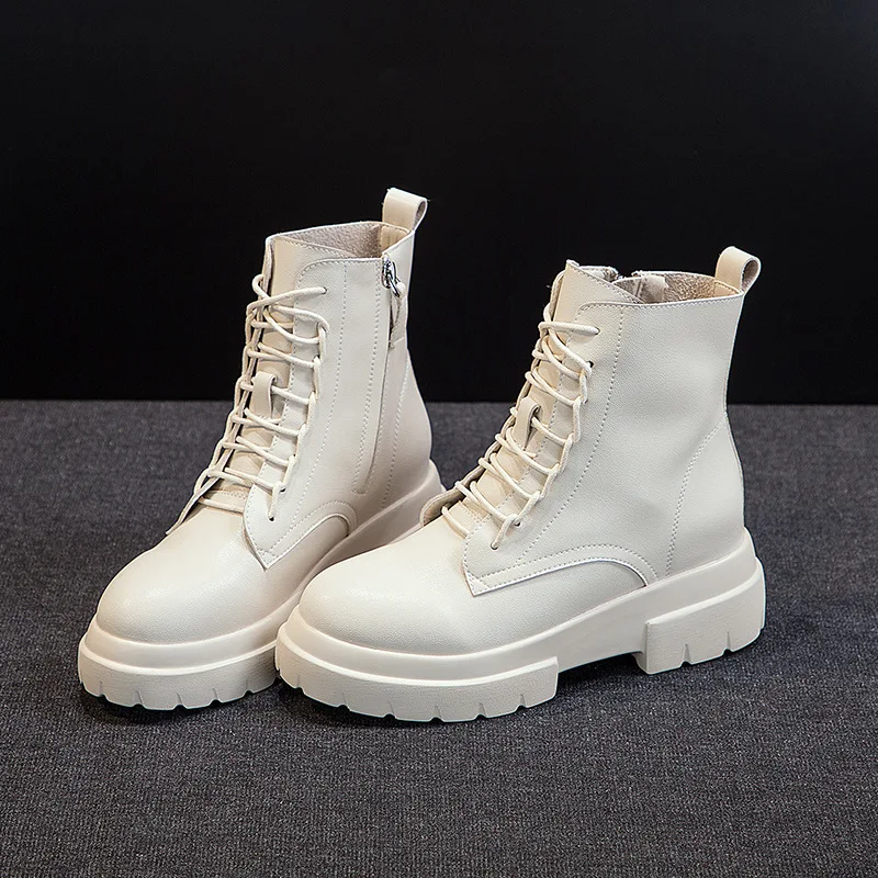 Осенне-зимние сапоги с толстой подошвой Женские сапоги-трубы на толстом каблуке