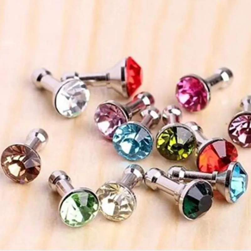 10 шт./лот Пылезащитная крышка с блестящими драгоценными камнями заглушка разъем 3