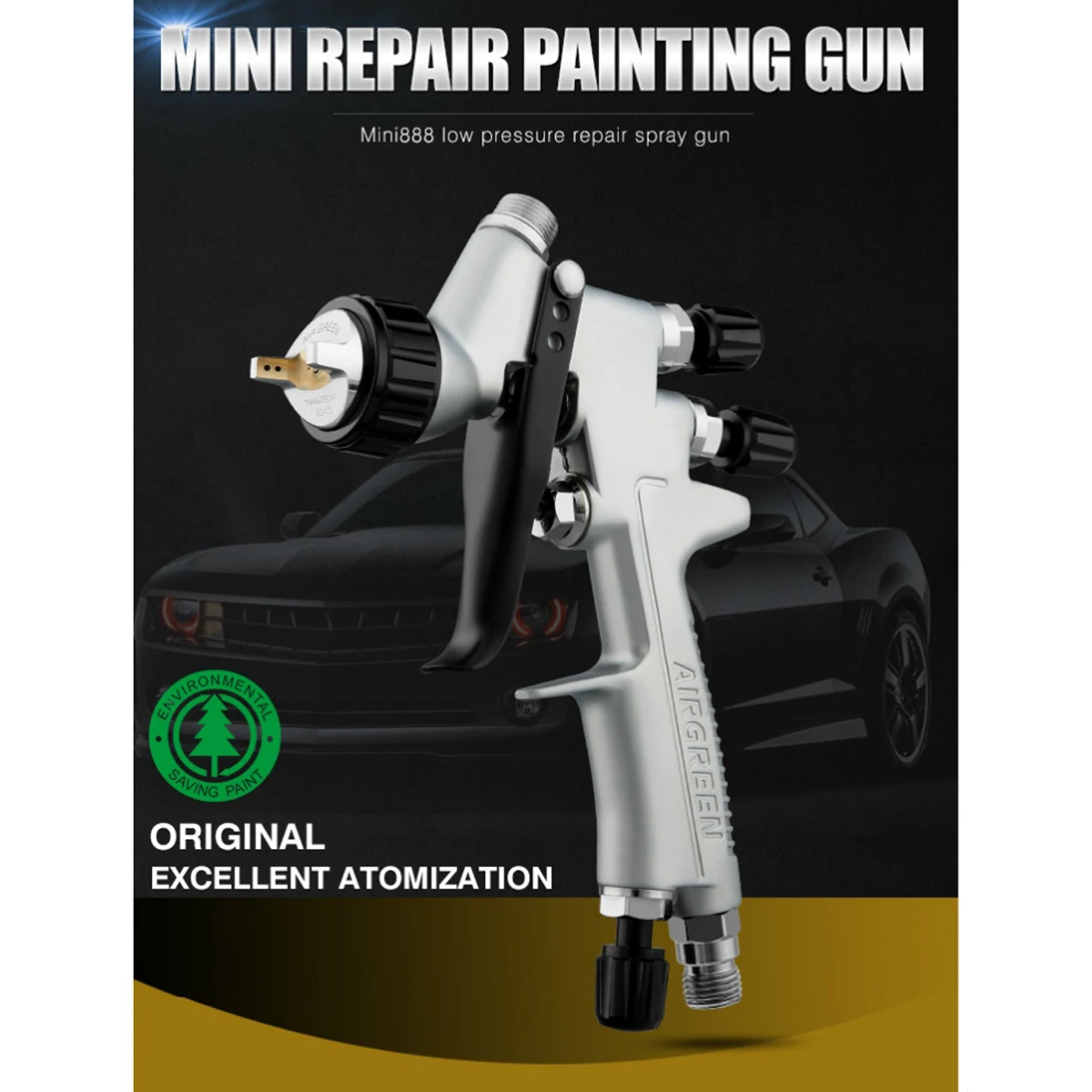 

1.0mm HVLP Air Mini Gelcoat Spray Gun Painting for Cars, Home, and Shop Gravity Feed Spray Car face Paint Spray Gun