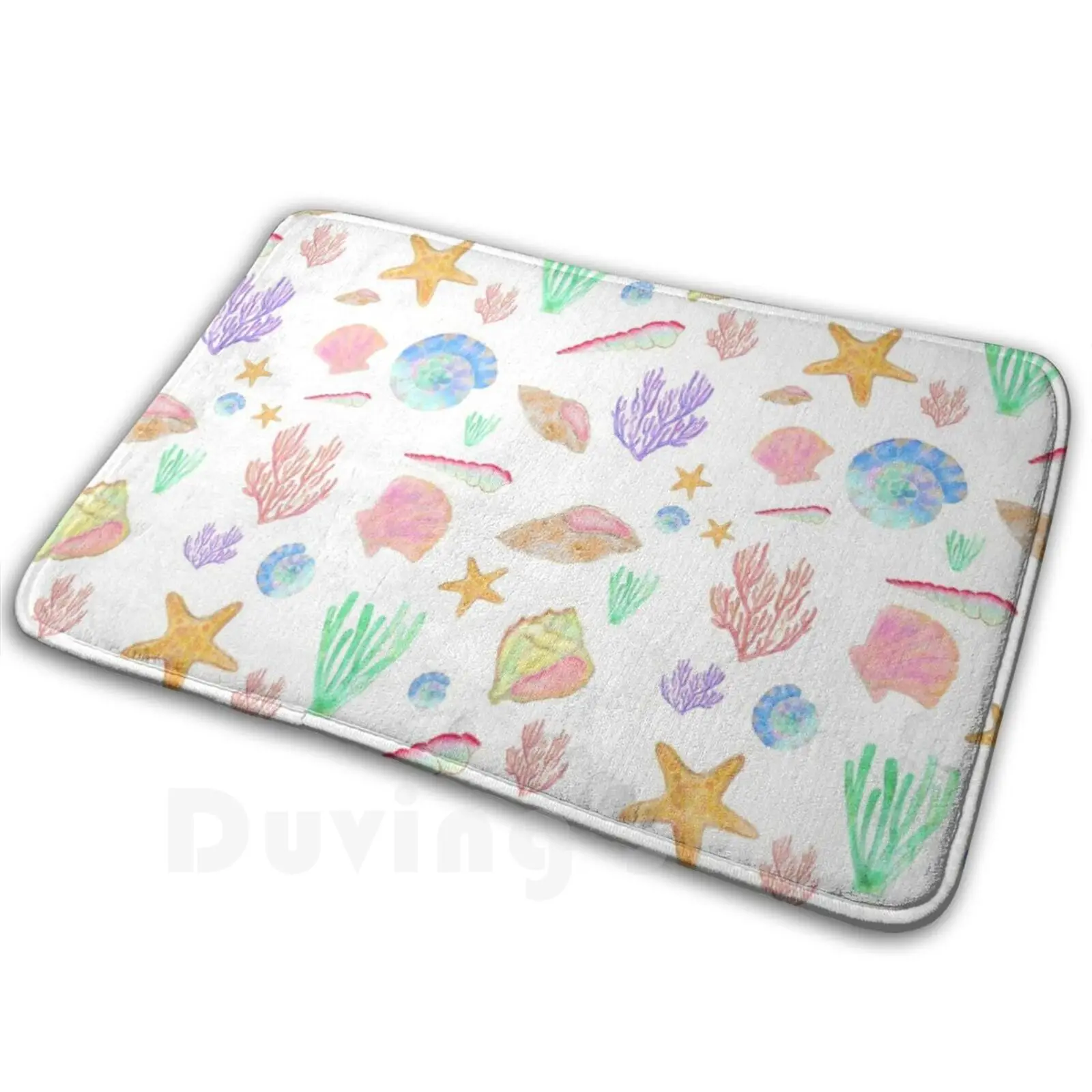 Красивые акварельные ракушки Набор наклеек пляжный коврик ковер