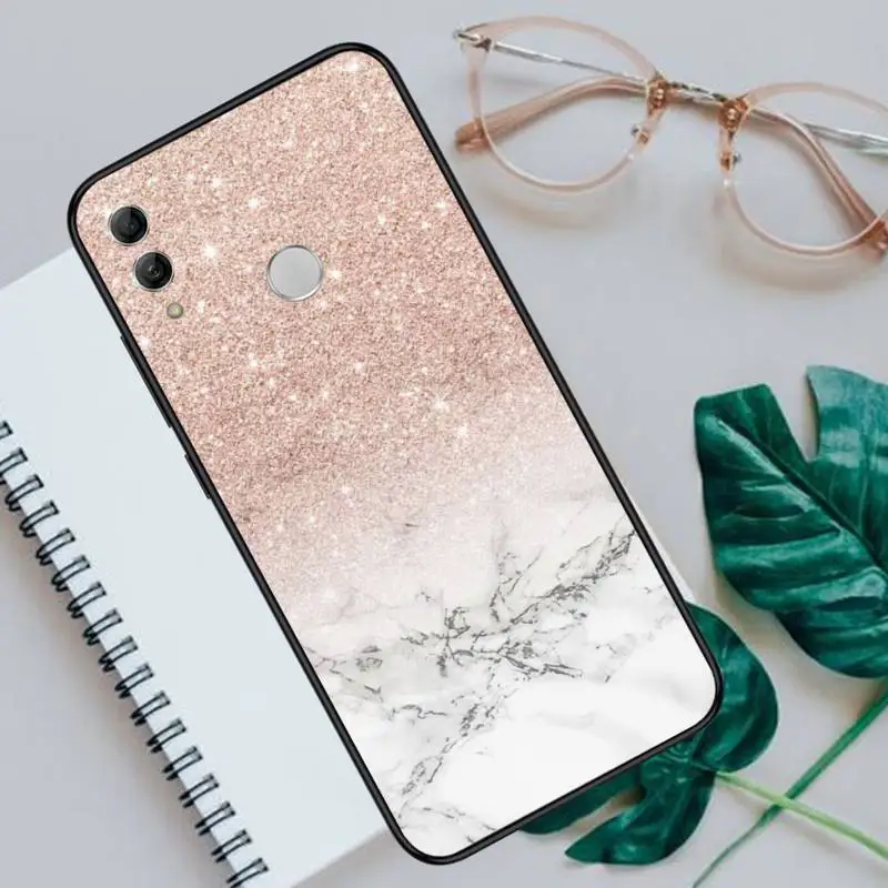 

marble Gold Rose Glitter Phone Case For Huawei Honor 7C 7A 8X 8A 9 10 10i Lite 20 NOVA 3i 3e